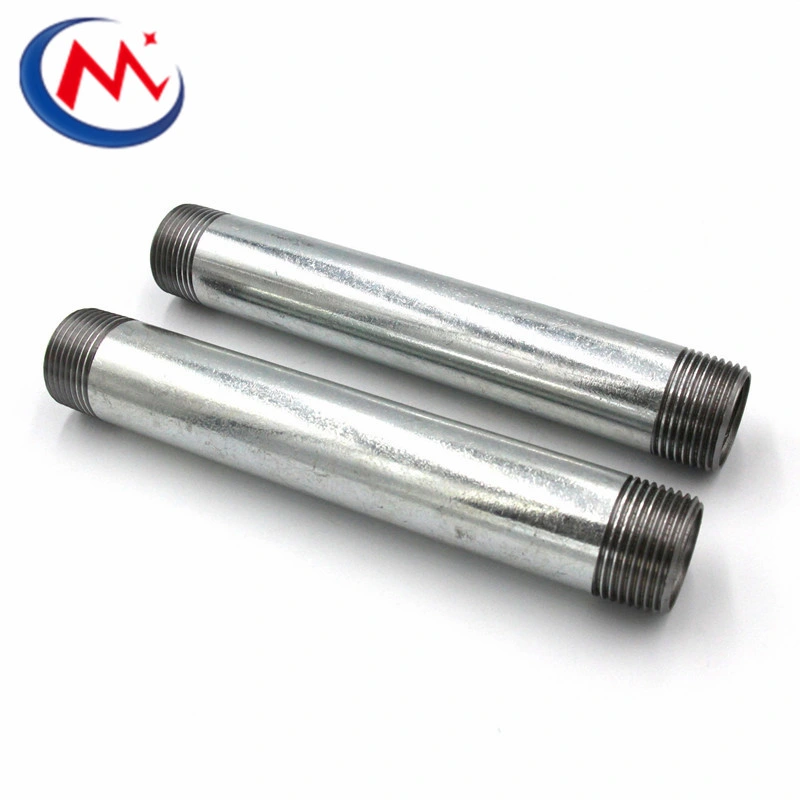 Factory Price Carbon Steel Galvanized Customsize Thread NPT Bsp 1/8-4" Size Double Nipple for Water Oil