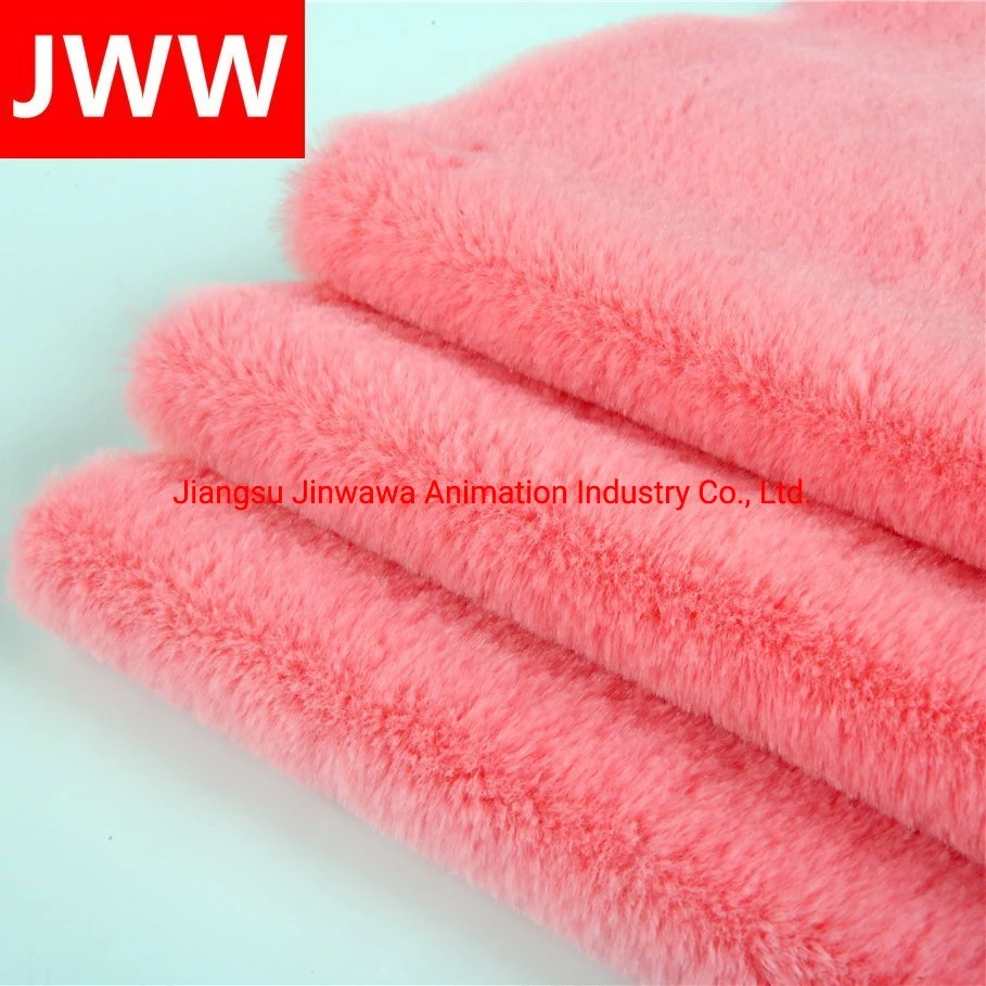 Rabbit Fabric & Faux Rabbit Fur Fabric PV Plush Fabrics for Garments Manufactory