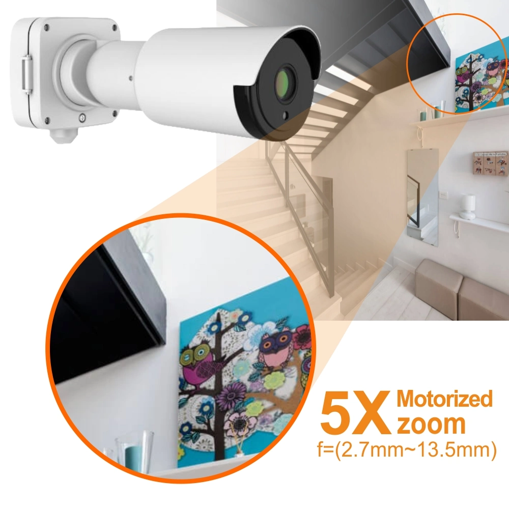 Poe H. 265 2.0MP 5X HD IR Bullet IP Camera with Smart Storage Box