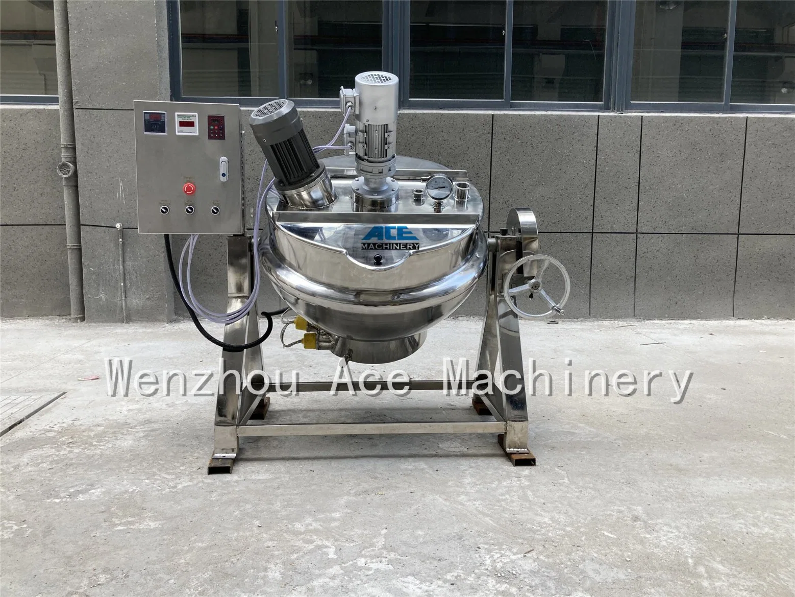 Best Price Commercial Sauce Condensation Processing Gas Electric Steam Type Curry Jacketed Cooking Kettle with Mixer