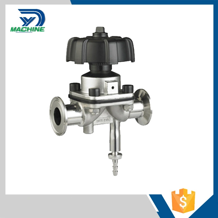 Stainless Steel Food Grade Manual Type Diaphragm Valve with Drain