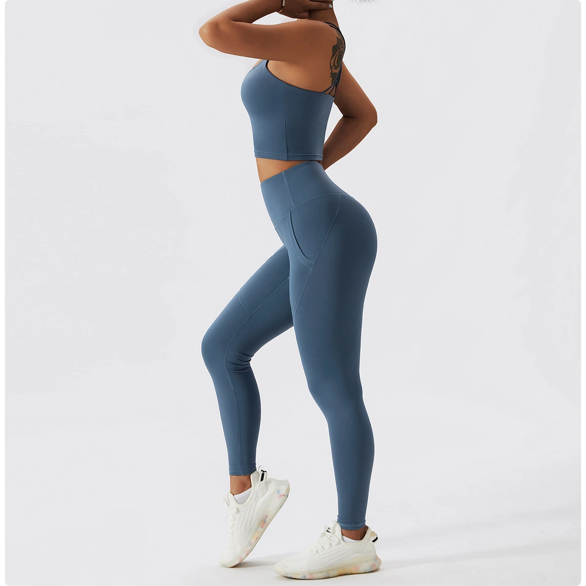 Intérieur fluff doux ensemble de yoga pour femmes vêtements de sport ensemble de sport non Devant Seam Yoga Wear Gym Fitness vêtements de sport entraînement Vêtements pour femme