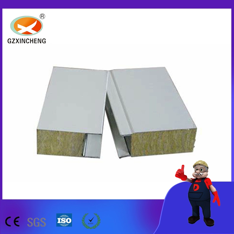 Fireproof Construction Material Rock Wool Sandwich Panel for Prefabricated House