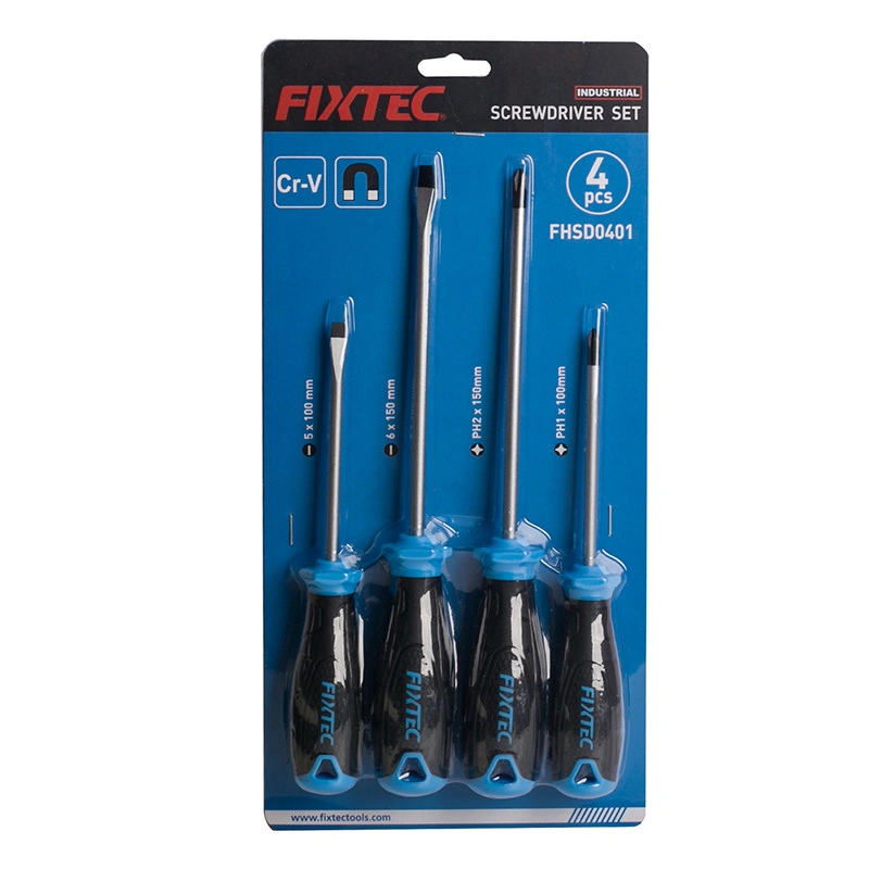 Fixtec Magnetic Tip Screwdriver Set Professional Hand Tools Cr-V Hardware Tools 2PCS 100mm/125mm Screwdriver Set