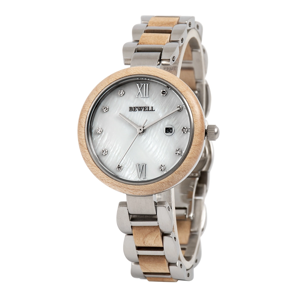 2023 New Arrival Bewell OEM Wooden Watch Ladies Ss with Wood for Women Wear Wristwatches Jewelry Wach Custom Watch Branding Logo