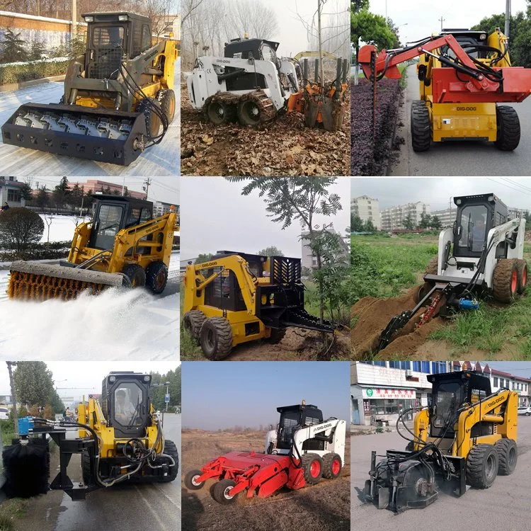 China Manufacturer Diesel Small Wheel Track Mini Skid Steer Loader CE EPA