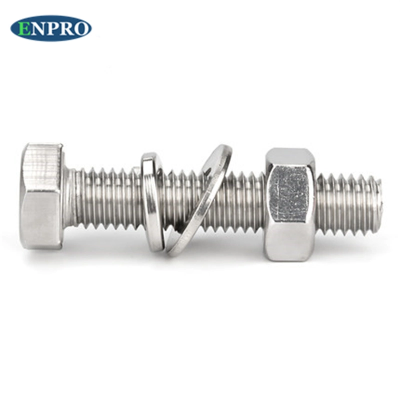 DIN933 All Size Fastener Stainless Steel A2-70 A4-80/ Zinc Plated Carbon Steel Hexagon Hex Bolt and Nut