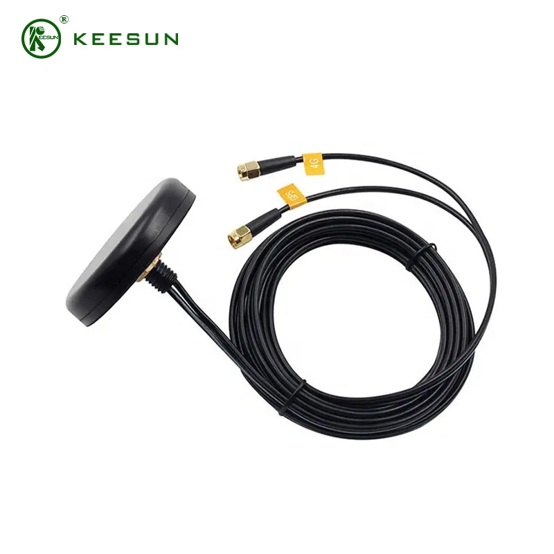 GPS GSM 2 in 1 Round Shape Combination Combo Antenna with SMA Male Connector