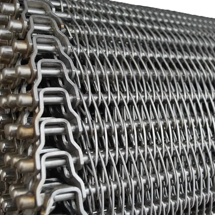 High Temperature Stainless Steel Spiral Wire Mesh Flat Chain Conveyor Belts