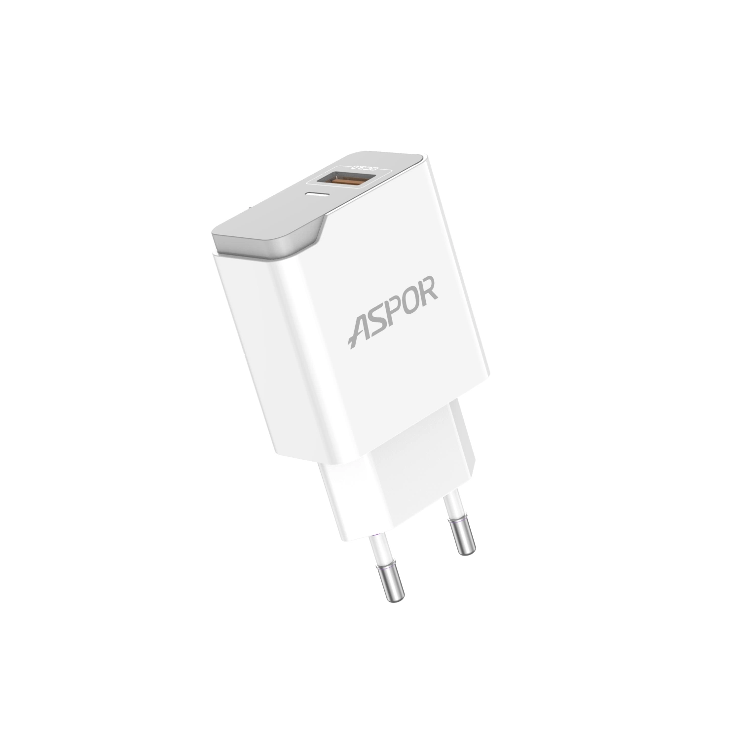 Aspor 18W Cargador rápido para el hogar A822 QC 3,0 Us/EU/UK PIN carga rápida para teléfono móvil