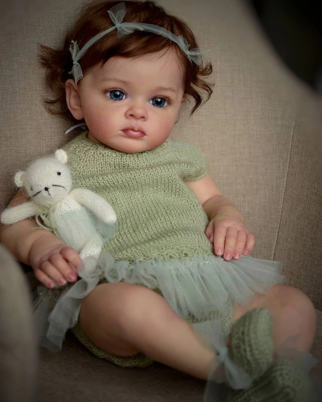 60cm terminé dans l'image de poupée Reborn Doll Tutti Toddler fille poupée de peinture à la main avec la genèse de la peinture de haute qualité poupée de la peau 3D