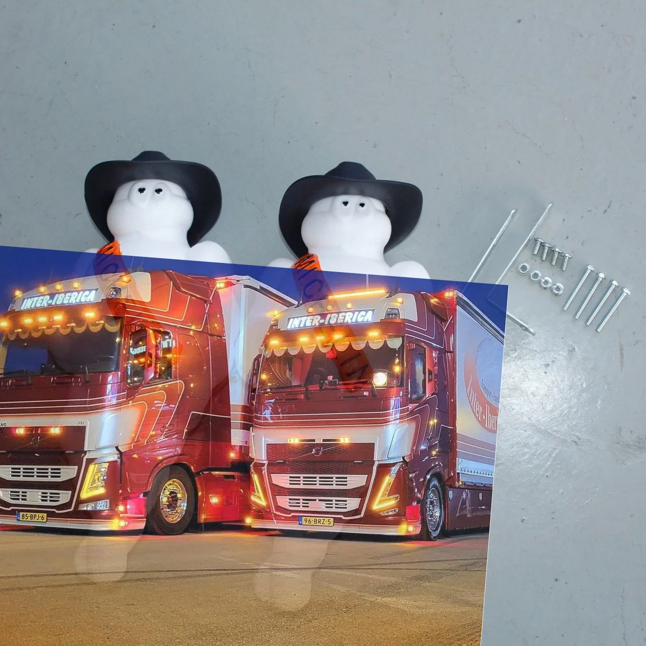 14" Mascot Doll Bibendum Truck Light Decortativeroof Top Lamp LED