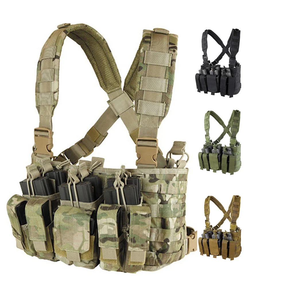 Custom Adjustable Molle Multicam Men Micro Oxford Polyester Vest Tactical Chest Rig Bag