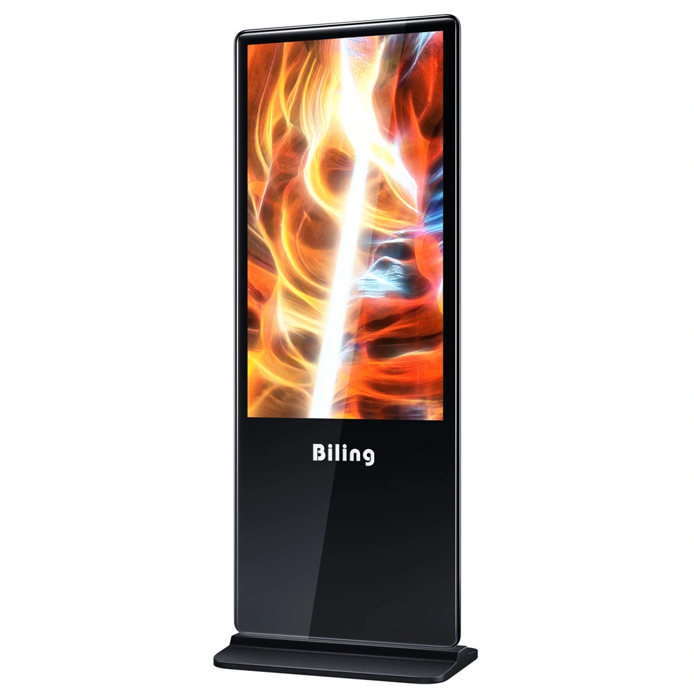 55 Inch Super Slim Floor Standing Digital Signage OEM Full HD LCD Ad Player Video Advertising Paper LCD Touch Screen Computer