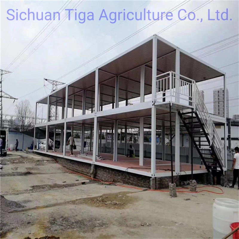 Two Floor Temporary Office Prefabricated Flat Pack Container Camp for Construction Site Mining Camp