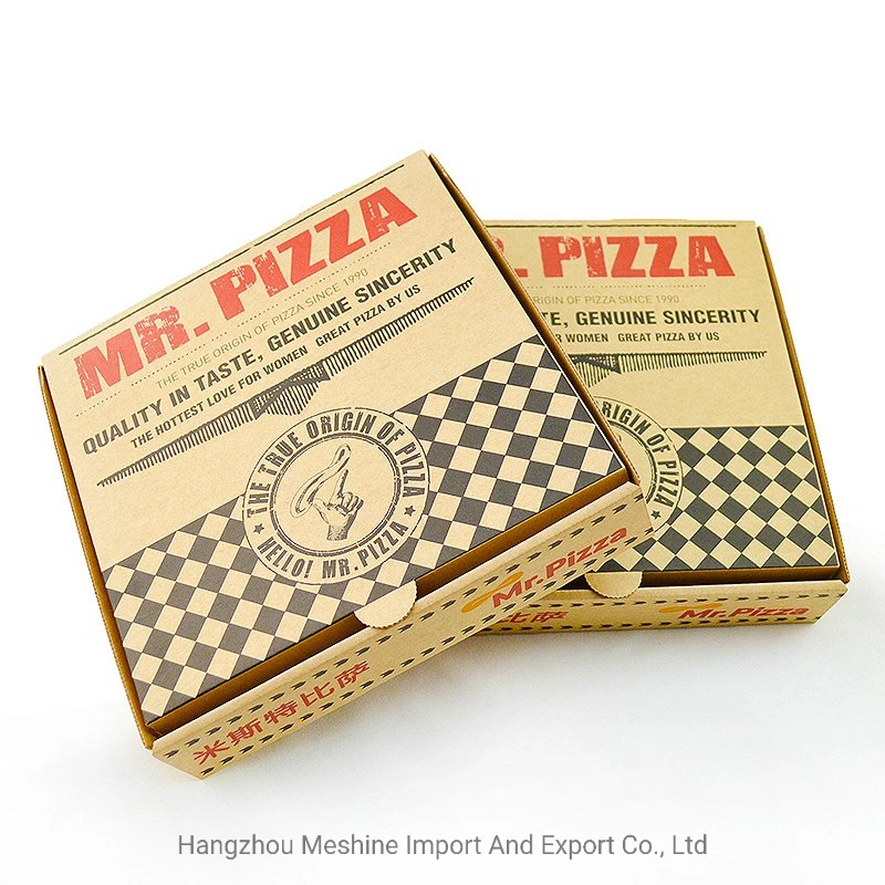 Benutzerdefinierte Logo Günstige Papier Crepe Pizza Lebensmittel Verpackung Karton Box Wellpappe