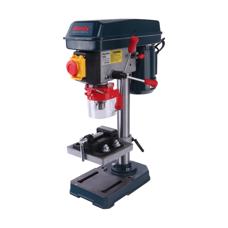 Hot Sale Ronix 2603 5 Speed polia Drive Drill Press Máquina de perfuração potente com certificação CE, de 13 mm, com Prensa de bancada Chuck