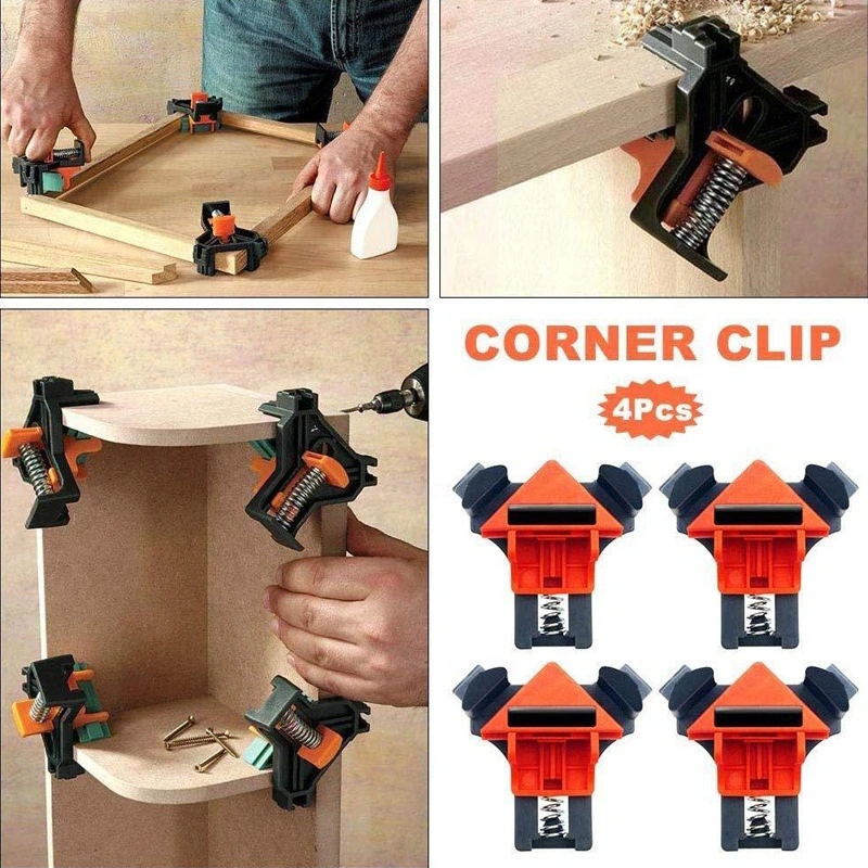 4PCS/Set Multifunctional 90 Degrees Right Angle Clamp Clip Corner Clamp Quick Fixing Picture Frame Corner Clamps