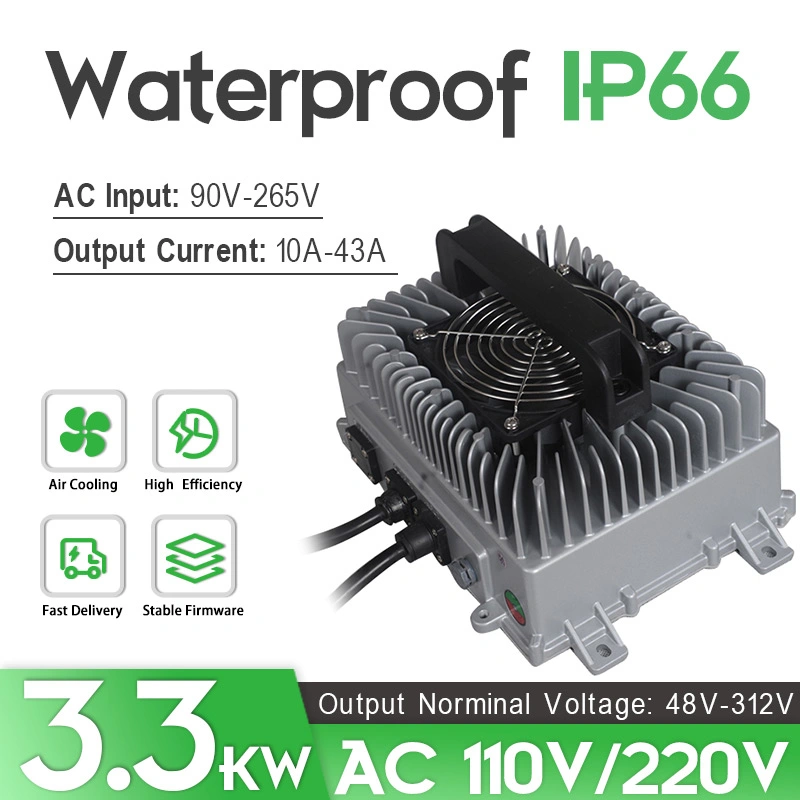 Smart IP67 Waterproof 3.3kw on Board Battery Charger for Lithium Lead-Acid Gel Battery on EV Golf Carts ATV Buses