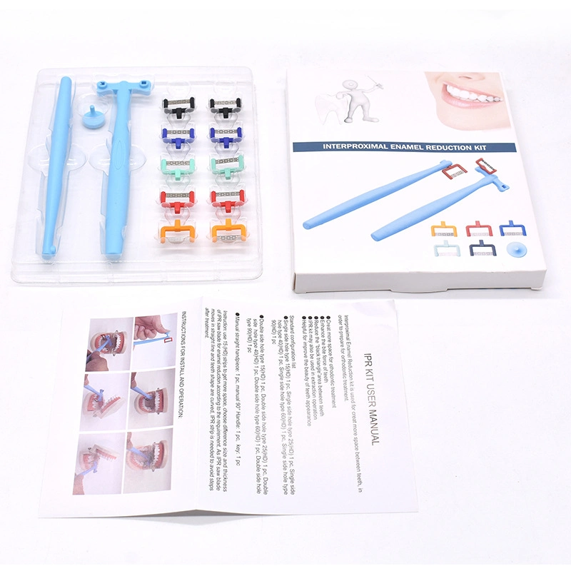 SJ Interproximal Enamel Reduction Tool Professional Portable Dental Polish Strip Handle Set