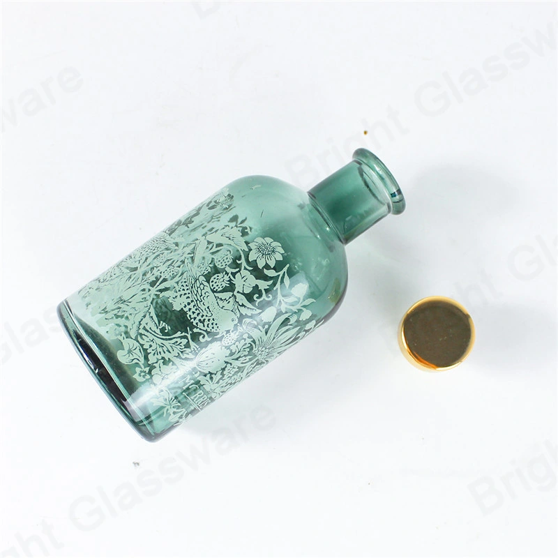 Wholesale/Supplier Green 100ml Elegant Decal Design Reed Diffuser Glass Jars Bottle for Home Decor