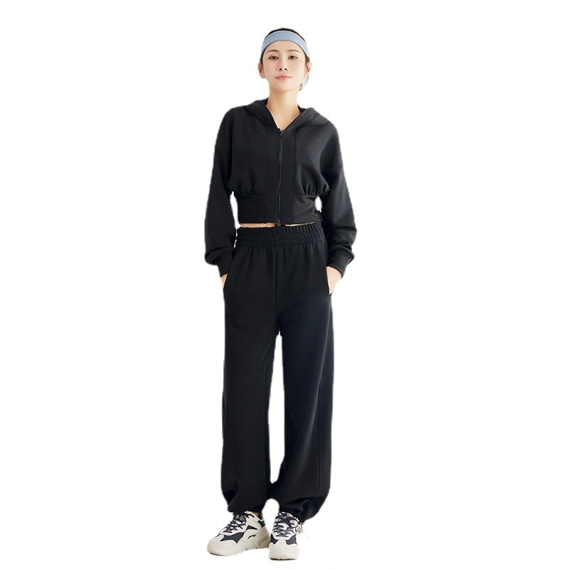 Señoras 280g traje deportivo de algodón, traje de camión 2PC ropa deportiva ropa de jogging Suit de punto