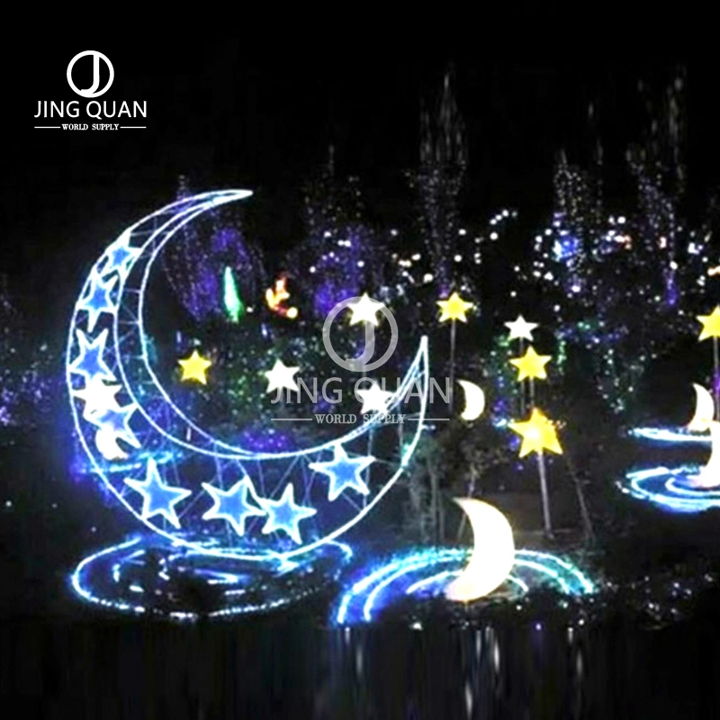 LED Motiv Mond Modell Lichter Weihnachten Weihnachtsfest Dekoration Lampen Künstliche Giant Winter Festival Dekorative Straße