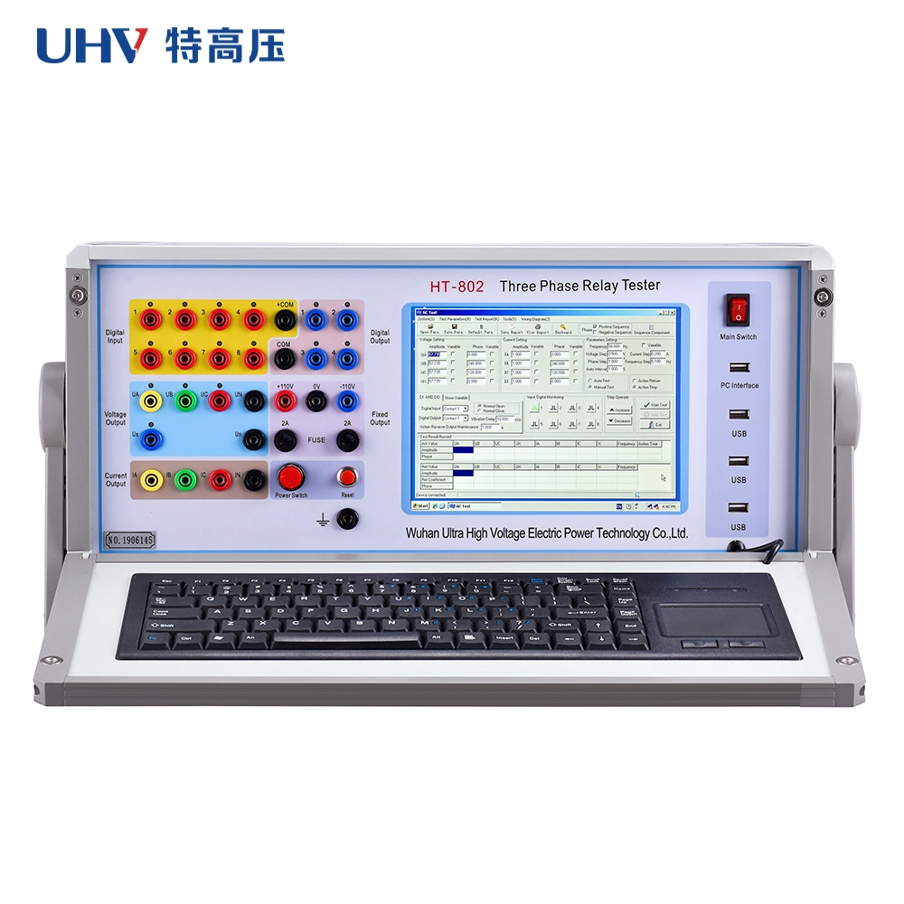 Ht-802 de la unidad de prueba del relé de inyección secundaria Digital Micro Computer Probador de protección Relé trifásico