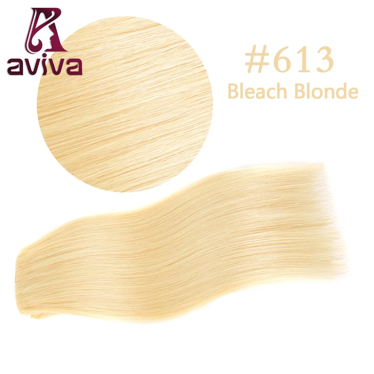 Ash Blonde Color Clip in Human Hair Extension 18inch Virgin Hair Extension 7PCS (AV-CHL07-14-613)