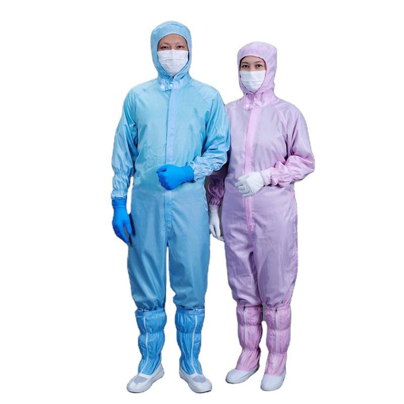 ESD Grid Fabric Work Clothes Antistatic Coverall Polyester Coverall Cleanroom Clothing