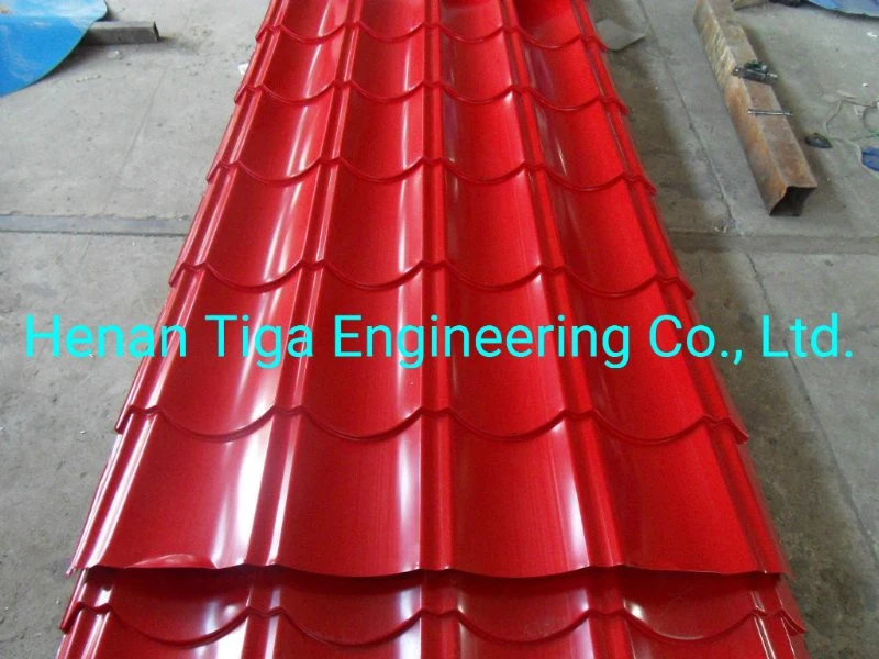 930/980/1050mm Width Step Tiles Colorful Steel Roofing Sheet