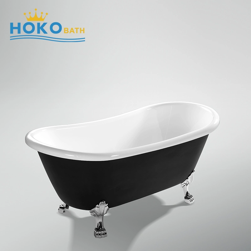 Acrylic Center Drain Non-Whirlpool Freestanding Bathtub Plastic Bathtub for Adult