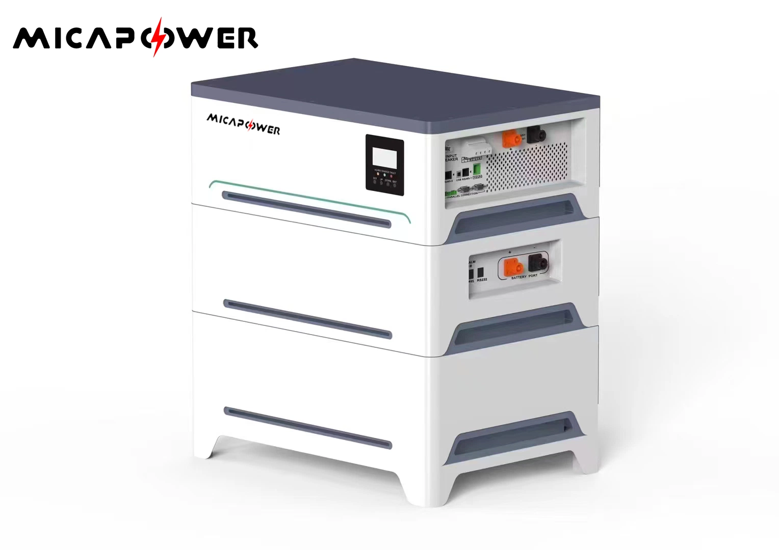 Potência de mica 51,2 V LiFePO4 Bateria de Lítio Solar do Sistema de armazenamento de energia do inversor com visor LCD para uso doméstico