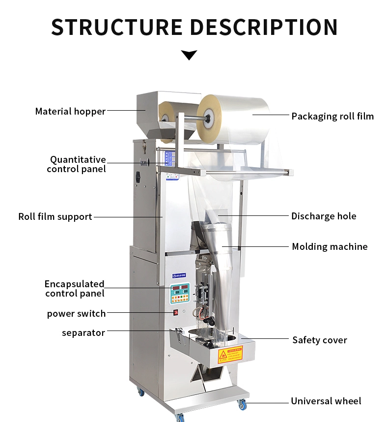 Food Pouch Dehydrated Fruits and Vegetables Bag Spice Sachet Filling Packaging Machine