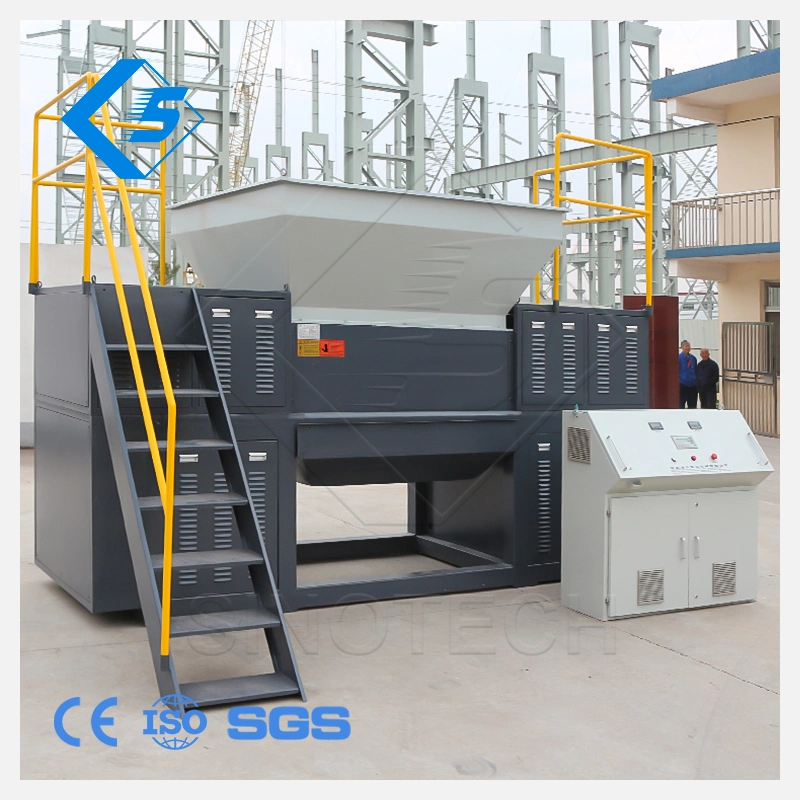 New Product Plastic Copper Wooden Rubber Crushing Soft Plastic Double Shafts Shredder Equipment Black Metal Open Top Recycling