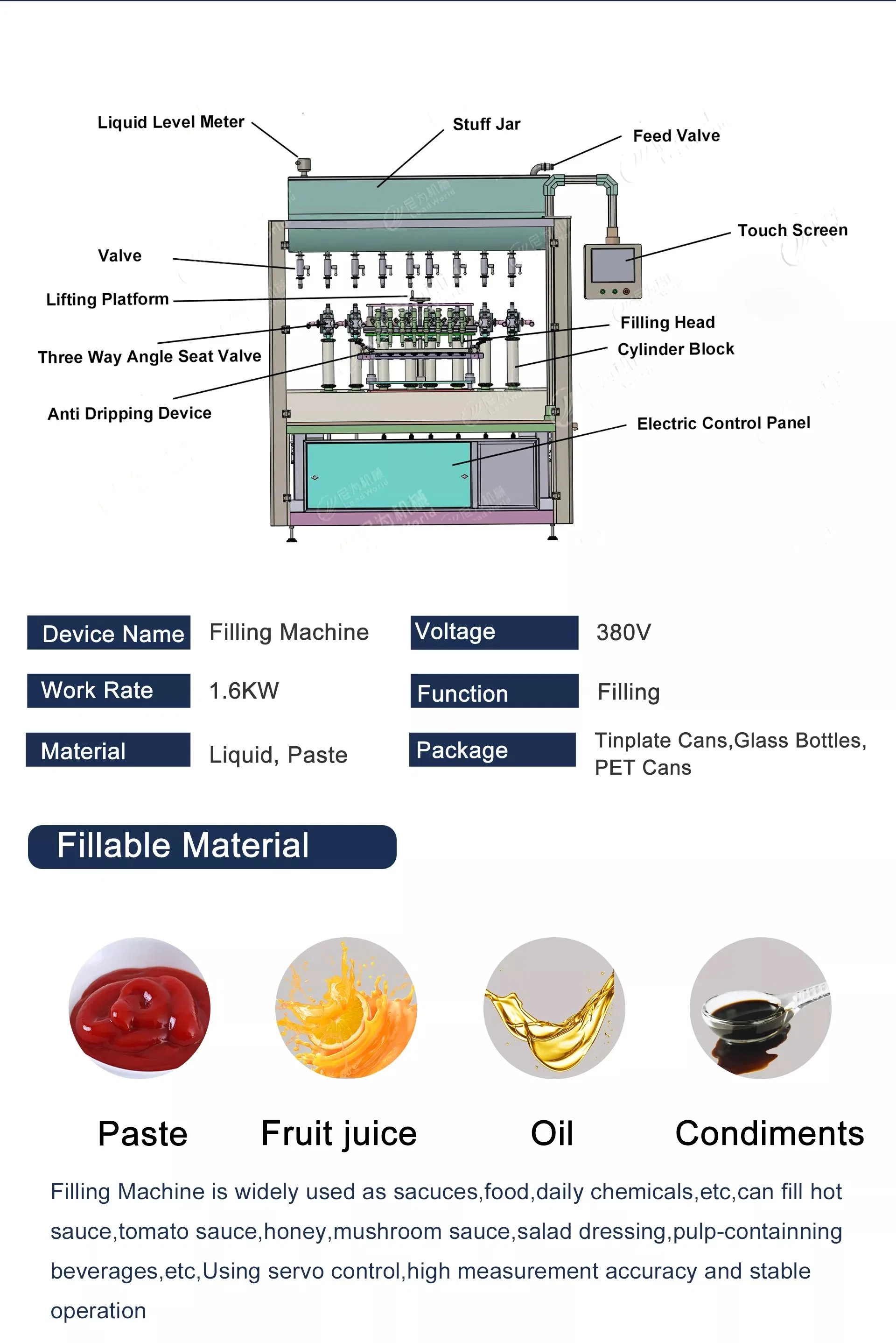 Leadworld Soft Drink Manufacturing Equipment Pure Mineral Drinking Water Liquid Filling Machine