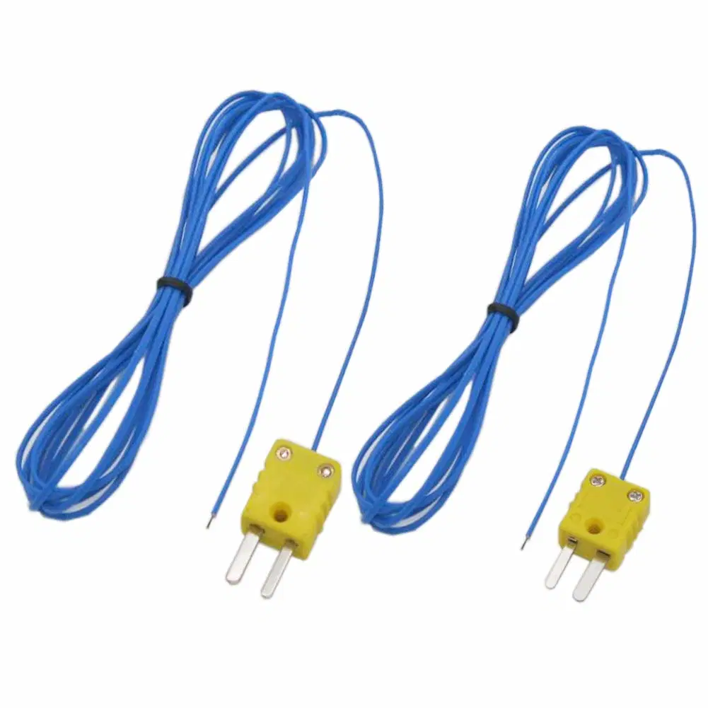 High Accuracy Type K Thermocouple Mini Connector with Blue PFA Temperature Compensation Wiring