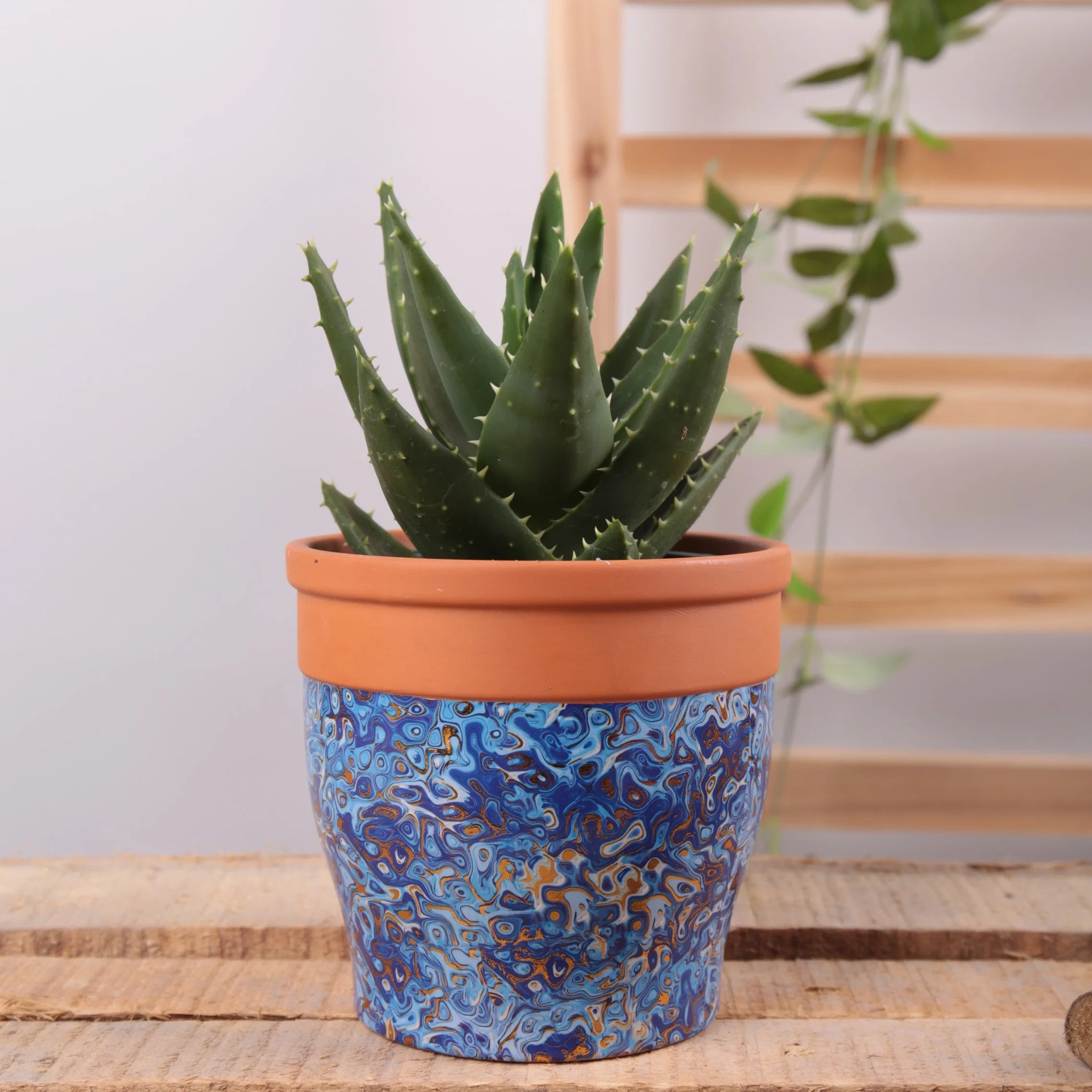 L'artisanat décoratifs Hand-Painted Flower Pot d'argile de poterie de terre cuite pour le semoir