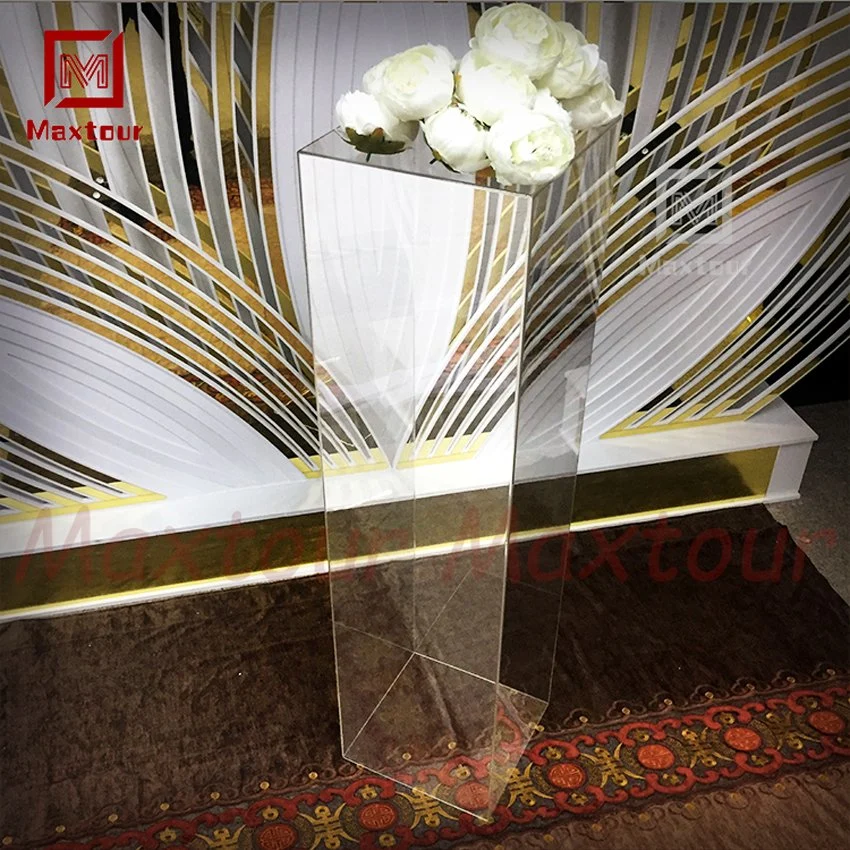 Vente en gros résine transparente acrylique événement plastique Flower Stand Décoration