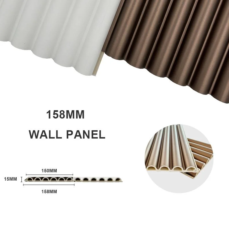 Evokewpc plástico compuesto revestimiento de PVC Revestimiento de pared acanalada Interior WPC pared Panel decoración Madera