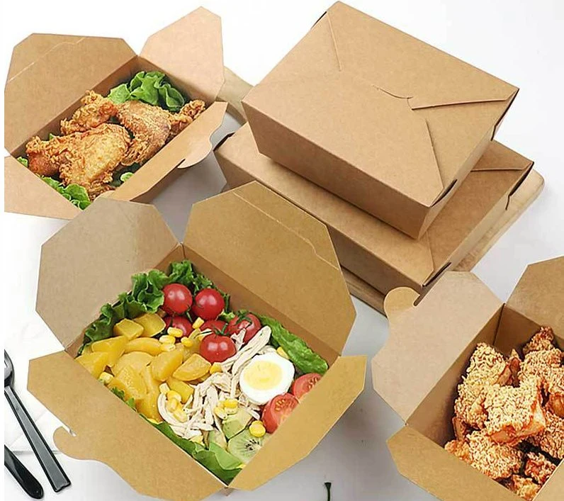 Caja de almuerzo de papel de Takeout sin BPA para ensalada de sushi frito arroz