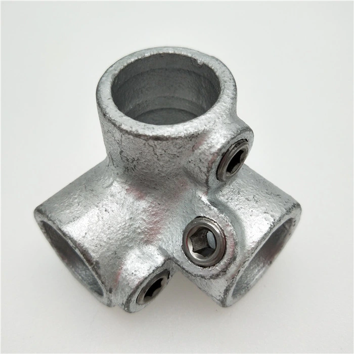 Galvanized Iron 128 3 Way 90 Elbow Key Clamp Fitting Fit for Od 48.3mm Pipe