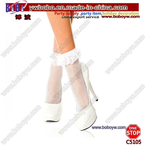 School White Socks Dance Stockings with Gingham Bow Christmas Gifts (C5108)