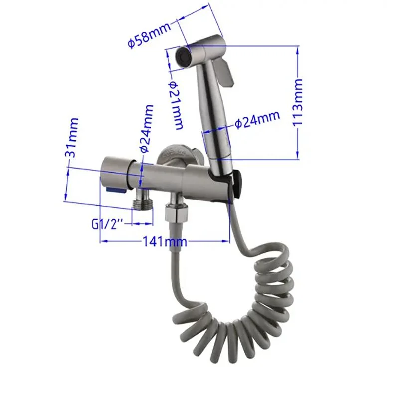 Handheld Wc Bidet Wasserhahn Wand Montiert Edelstahl Sprayer Schattaf Setzen