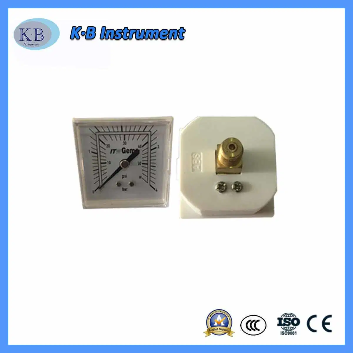 1.5" 40mm White Plastic Case 0-30 ATM Medical Oxygen Balloon Inflation Device Pressure Gauge