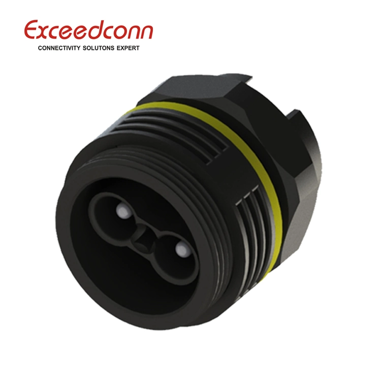 IP68 Black and Yellow M16 Waterproof Multiconnector Panel Mount Connectors