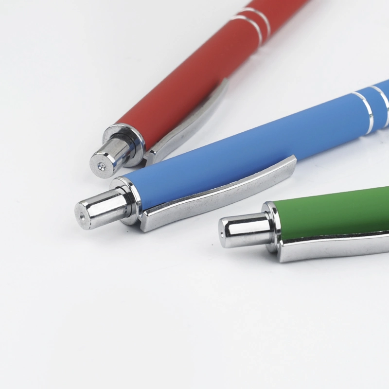 High quality/High cost performance  Company Branded Promotional Rubberized Metal Click Ball Pens