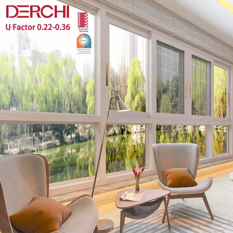 DDerchi Good Quality Aluminium Profile نافذة منزلقة أفقياً نوافذ زجاجية والباب