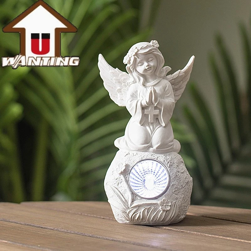 Solar Light Outdoor Decoration White Angel Wedding Garden LED Lighting Home Decor