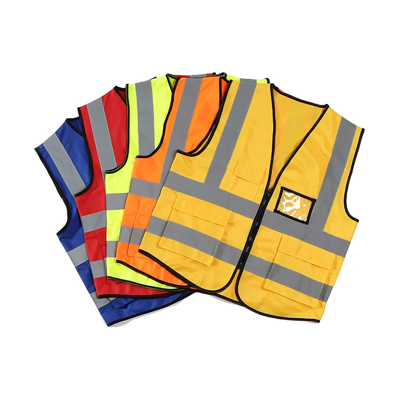 100% Chaleco de seguridad de poliéster para hombre HiVis de alta seguridad reflectiva Chaleco ropa de trabajo